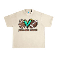 Sandshell Peace love football Urban Heavy Tee - HowdyJamesFarm