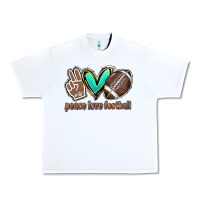 White Peace love football Urban Heavy Tee - HowdyJamesFarm