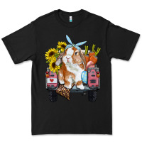 Black Easter truck with bunny sunflowers and eggs Premium Tee - RanaPortraitStore