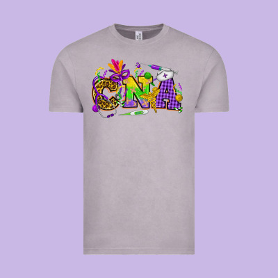 Mardi Gras Cna Nurse Vintage Tee Designed By Howdyjamesfarm