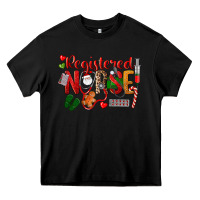 Black Registered Nurse Christmas Heavy Core Tee - LillyAllenDesigns
