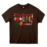 Chocolate Brown Registered Nurse Christmas Heavy Core Tee - LillyAllenDesigns