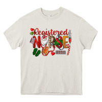 Cream Registered Nurse Christmas Heavy Core Tee - LillyAllenDesigns
