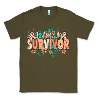 Army Green I am a survivor peach ribbon Classic Tee - NancyCooperArtShop