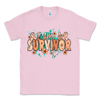 Bubblegum Pink I am a survivor peach ribbon Classic Tee - NancyCooperArtShop