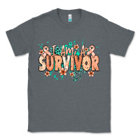 Charcoal Heather I am a survivor peach ribbon Classic Tee - NancyCooperArtShop