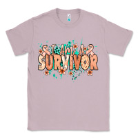 Lilac I am a survivor peach ribbon Classic Tee - NancyCooperArtShop