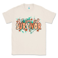 Natural I am a survivor peach ribbon Classic Tee - NancyCooperArtShop