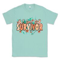 Seafoam I am a survivor peach ribbon Classic Tee - NancyCooperArtShop