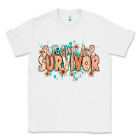 White I am a survivor peach ribbon Classic Tee - NancyCooperArtShop