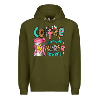 Army Green coffee gives me nurse powers Premium Hoodie - Jasminsmagicworld