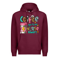 Burgundy coffee gives me nurse powers Premium Hoodie - Jasminsmagicworld