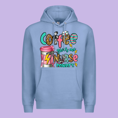 Coffee Gives Me Nurse Powers Premium Hoodie Designed By Jasminsmagicworld