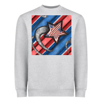 Heather Grey stripes & stars seamless pattern Heavyweight Sweatshirt - BundleAndBundleShop