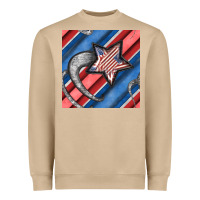 Mushroom stripes & stars seamless pattern Heavyweight Sweatshirt - BundleAndBundleShop