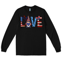 Black 4th Of July love gnome Long Sleeve Tee - HowdyJamesFarm