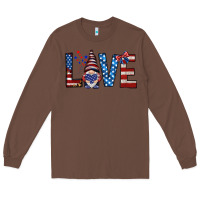 Chestnut 4th Of July love gnome Long Sleeve Tee - HowdyJamesFarm