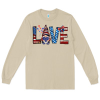 Mushroom 4th Of July love gnome Long Sleeve Tee - HowdyJamesFarm