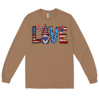 Toasted Coconut 4th Of July love gnome Long Sleeve Tee - HowdyJamesFarm