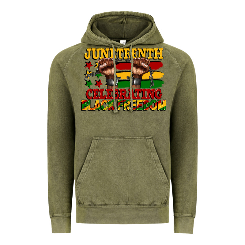 Juneteenth Celebrating Black Freedom Vintage Hoodie by CowGirlArtShop | Teevron