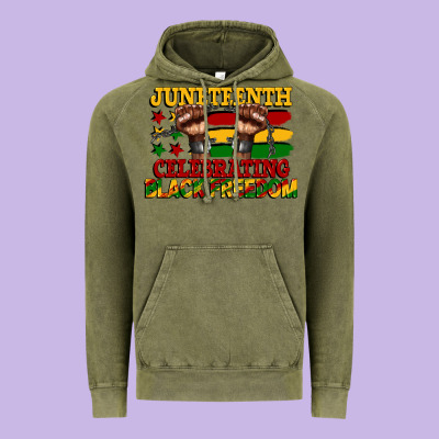 Juneteenth Celebrating Black Freedom Vintage Hoodie Designed By Cowgirlartshop