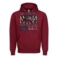 Burgundy just a regular mom trying not to raise liberals Zipper Hoodie - CowhideDigitalArt