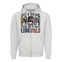 Dove Grey just a regular mom trying not to raise liberals Zipper Hoodie - CowhideDigitalArt