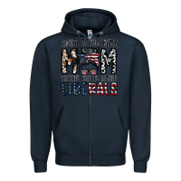Navy just a regular mom trying not to raise liberals Zipper Hoodie - CowhideDigitalArt