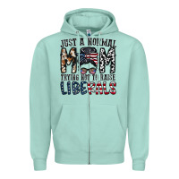 Seafoam just a regular mom trying not to raise liberals Zipper Hoodie - CowhideDigitalArt