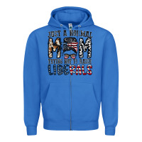 True Royal just a regular mom trying not to raise liberals Zipper Hoodie - CowhideDigitalArt