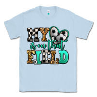 Dusty Blue my heart is on that field soccer Classic Tee - Jasminsmagicworld