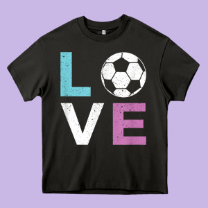 Soccer Gift For Girls Women I Love Soccer Vintage Heavy Core Tee Designed By Minhpixels