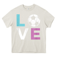 Cream Soccer Gift for Girls Women I Love Soccer Vintage Heavy Core Tee - minhPixels