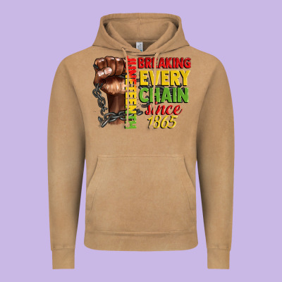 Juneteenth Breaking Every Chain Since 1865 Vintage Hoodie Designed By Cowgirlartshop