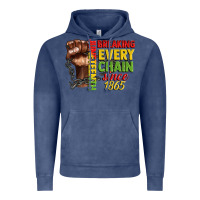 Vintage Denim juneteenth breaking every chain since 1865 Vintage Hoodie - CowGirlArtShop