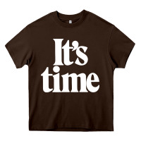 Chocolate Brown its time Heavy Core Tee - minhPixels
