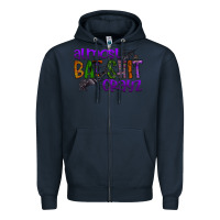 Navy almost bat shit crayz Zipper Hoodie - SublimationCraftShop