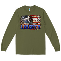 Army Green Sweet land of liberty 4th of july Long Sleeve Tee - CowGirlArtShop