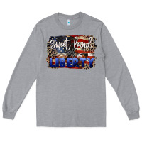 Heather Grey Sweet land of liberty 4th of july Long Sleeve Tee - CowGirlArtShop