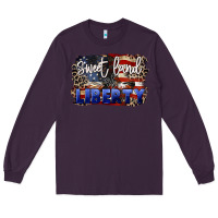 Plum Sweet land of liberty 4th of july Long Sleeve Tee - CowGirlArtShop