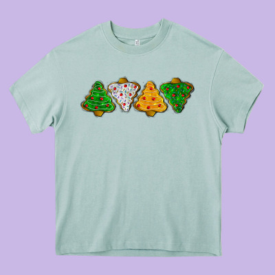 Christmas Tree Cookies Heavy Core Tee Designed By Lillyallendesigns