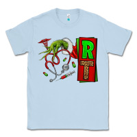 Dusty Blue Christmas Character Nurse Classic Tee - NancyCooperArtShop