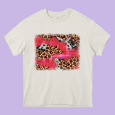Valentine's Day Cowhide Leopard Background Heavy Core Tee Designed By Jahusdesignshop