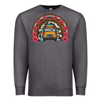 Charcoal Heather school bus leopard cowhide rainbow Premium Sweatshirt - Artiststas