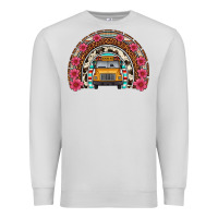 Dove Grey school bus leopard cowhide rainbow Premium Sweatshirt - Artiststas