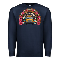 Navy school bus leopard cowhide rainbow Premium Sweatshirt - Artiststas