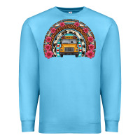 Ocean Blue school bus leopard cowhide rainbow Premium Sweatshirt - Artiststas