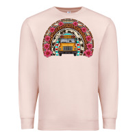 Pale Pink school bus leopard cowhide rainbow Premium Sweatshirt - Artiststas