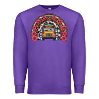 Purple school bus leopard cowhide rainbow Premium Sweatshirt - Artiststas