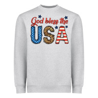 Heather Grey god bless the usa Heavyweight Sweatshirt - BundleAndBundleShop